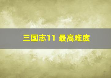 三国志11 最高难度